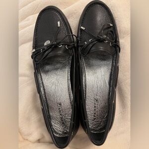 Sperry Women’s Black Leather Boat Shoes